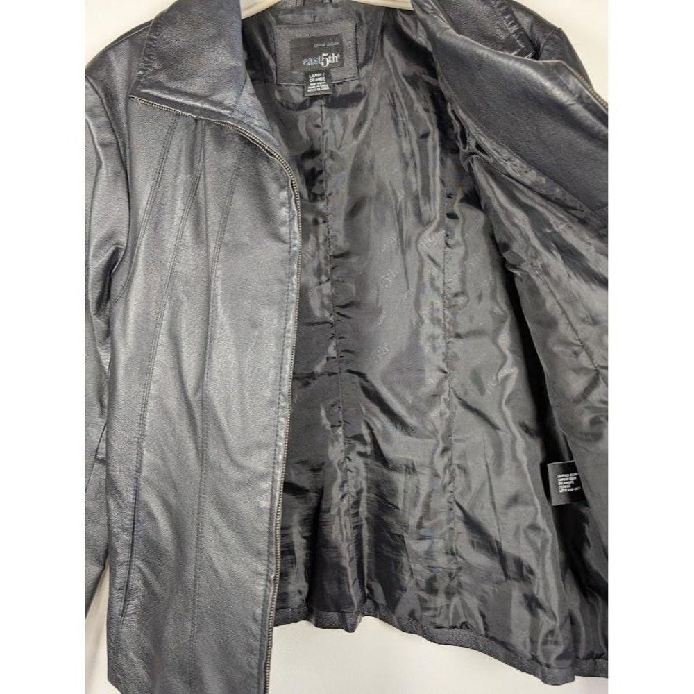 Leather Moto Jacket Women's Size Large Biker Witchy Y2K Goth Whimsigoth Vintage‎ - Picture 5 of 7